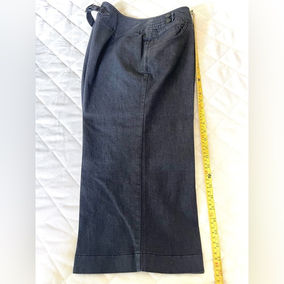 Dark gray cropped capri jeans stone washed look comfy loose straight leg US 16 - Picture 13 of 15